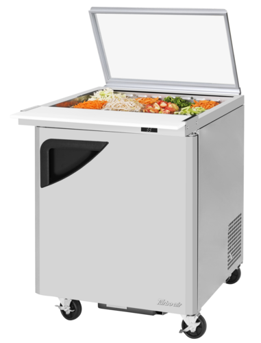 Turbo Air TST-28SD-12-N-GL 28" 1 Door 12 Pan Mega Top Sandwich / Salad Prep Table