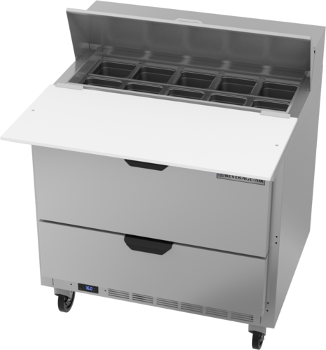 Beverage-Air SPED36HC-10C-2 36" 2 Drawer 12 Pan Sandwich / Salad Prep Table