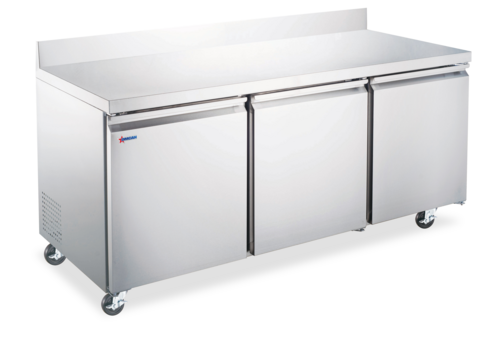 Omcan 50100 72" 3 Doors Worktop Refrigerator