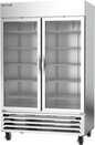 Beverage-Air HBRF49HC-1-A-G 52" 2 Section Glass Door Reach-In Refrigerator Freezer