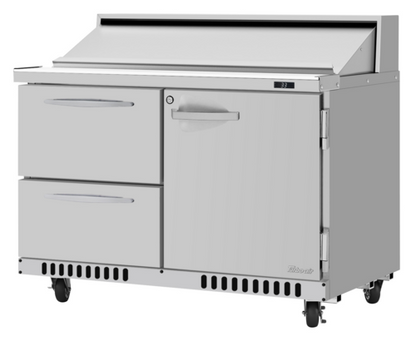 Turbo Air PST-48-D2R(L)-FB-N 48 1/4" 1 Door 12 Pan Sandwich / Salad Prep Table