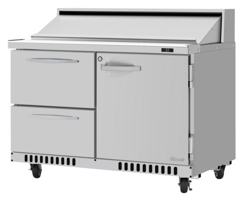 Turbo Air PST-48-D2R(L)-FB-N 48 1/4" 1 Door 12 Pan Sandwich / Salad Prep Table