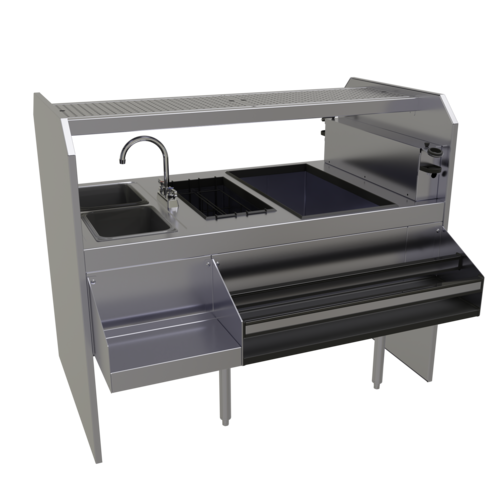 Glastender PSA-54L 54" Underbar Ice Bin / Cocktail Station