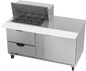 Beverage-Air SPED60HC-12M-2 60" 1 Door 12 Pan Mega Top Sandwich / Salad Prep Table