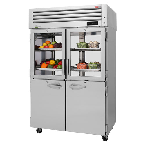 Turbo Air PRO-50R-GSH-PT-N 51 3/4" 2 Section Solid & Glass Door Pass-Thru Refrigerator