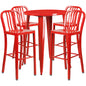 Flash Furniture CH-51090BH-4-30VRT-RED-GG Patio Dining Set