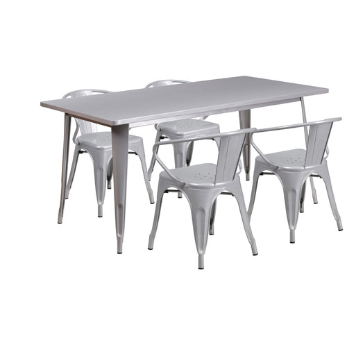 Flash Furniture ET-CT005-4-70-SIL-GG Patio Dining Set