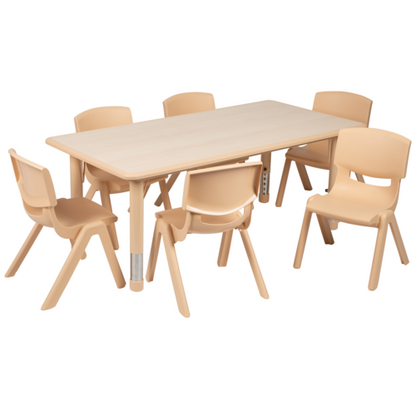 Flash Furniture YU-YCY-060-0036-RECT-TBL-NAT-GG 23 5/8" Dining Set
