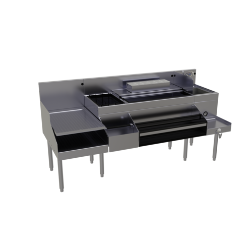 Glastender ALL-72B 72" Underbar Ice Bin / Cocktail Station