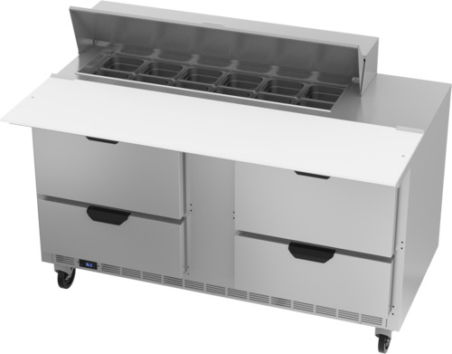 Beverage-Air SPED60HC-12C-4 60" 4 Drawer 12 Pan Sandwich / Salad Prep Table