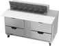 Beverage-Air SPED60HC-12C-4 60" 4 Drawer 12 Pan Sandwich / Salad Prep Table