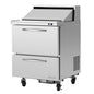 Turbo Air PST-28-D2-N 27 1/2" 2 Drawer 9 Pan Sandwich / Salad Prep Table