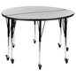Flash Furniture XU-GRP-A48-HCIRC-GY-T-A-CAS-GG 47 1/2" Dining Table