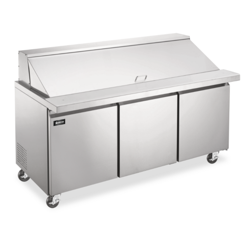 Omcan 50130 70 3/8" 3 Doors 30 Pan Mega Top Sandwich / Salad Prep Table