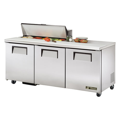 True TSSU-72-10-HC 72 3/8" 3 Doors 12 Pan Sandwich / Salad Prep Table
