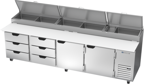 Beverage-Air DPD119HC-6T 119" 2 Doors Pizza Prep Table