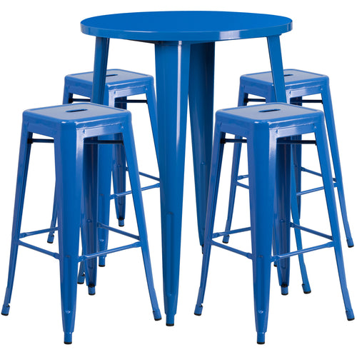 Flash Furniture CH-51090BH-4-30SQST-BL-GG Patio Dining Set