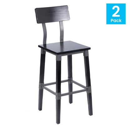 Flash Furniture 2-XU-DG-W0236B-BLK-GG 26" Barstool
