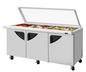 Turbo Air TST-72SD-30-N-GL 72 5/8" 3 Doors 30 Pan Mega Top Sandwich / Salad Prep Table