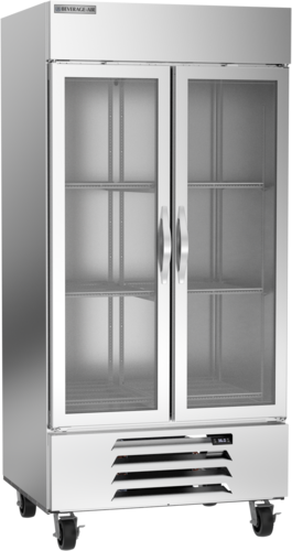 Beverage-Air HBR35HC-1-G 39 1/2" 2 Section Glass Door Reach-In Refrigerator