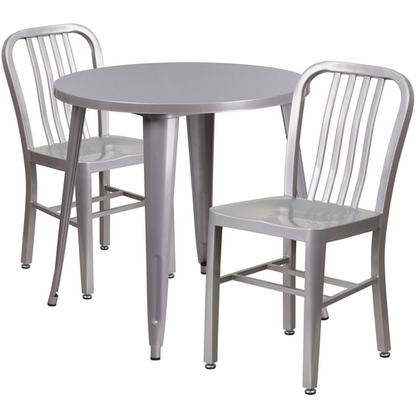 Flash Furniture CH-51090TH-2-18VRT-SIL-GG 30" Patio Dining Set