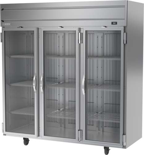 Beverage-Air HRS3HC-1G 78" 3 Section Glass Door Reach-In Refrigerator