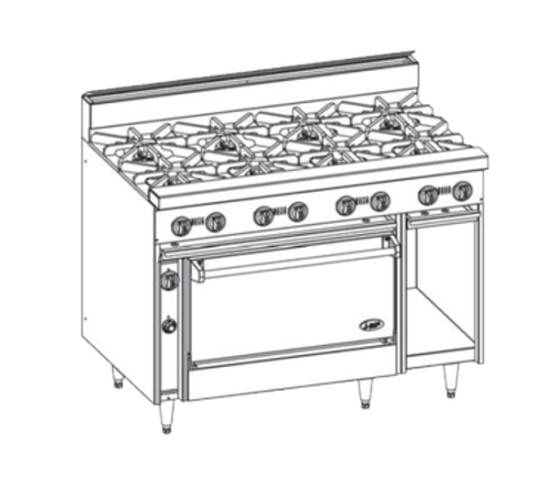 Jade Range JBR-8-36C 48" Gas Restaurant Range