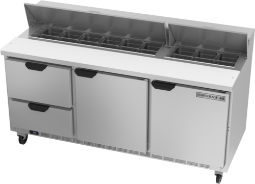 Beverage-Air SPED72HC-18-2 72" 1 Door 19 Pan Sandwich / Salad Prep Table
