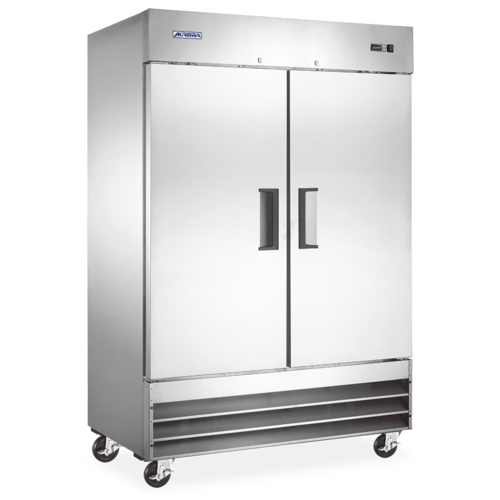 Omcan 59026 54" 2 Section Solid Door Reach-In Refrigerator