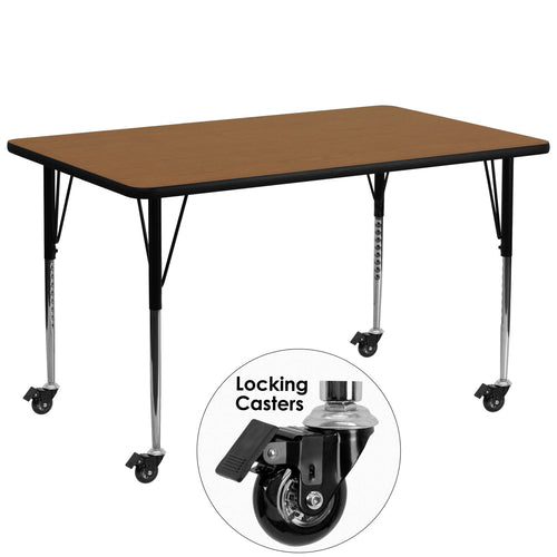 Flash Furniture XU-A3072-REC-OAK-T-A-CAS-GG Dining Table