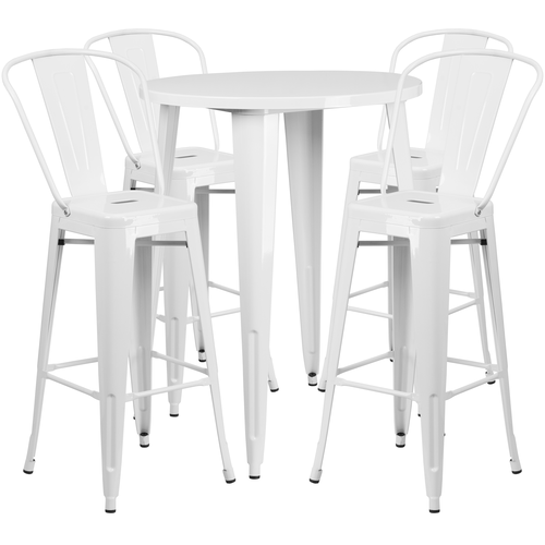 Flash Furniture CH-51090BH-4-30CAFE-WH-GG 30" Patio Dining Set