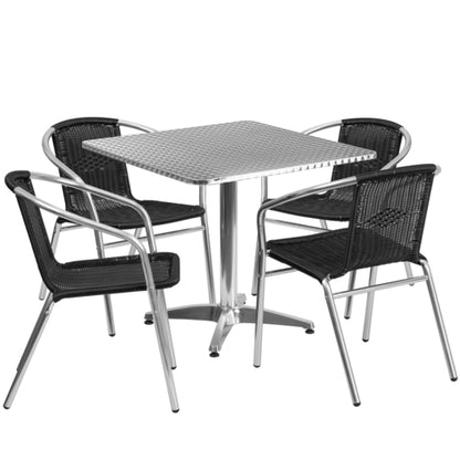 Flash Furniture TLH-ALUM-32SQ-020BKCHR4-GG Patio Dining Set