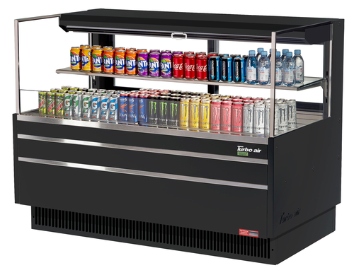 Turbo Air TOM-60L-UFD-W(B)-2S-N 58 3/4" Open Air Merchandiser