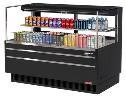 Turbo Air TOM-60L-UFD-W(B)-2S-N 58 3/4" Open Air Merchandiser