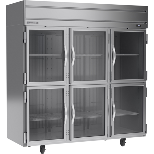 Beverage-Air HR3HC-1HG 78" 3 Section Glass Door Reach-In Refrigerator