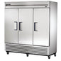 True T-72F-HC 78 1/8" 3 Section Solid Door Reach-In Freezer