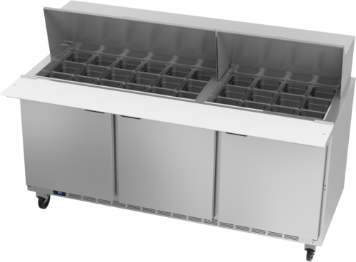 Beverage-Air SPE72HC-30M 72" 3 Doors 30 Pan Mega Top Sandwich / Salad Prep Table