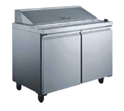 Omcan 50046 46 7/8" 2 Doors 12 Pan Sandwich / Salad Prep Table