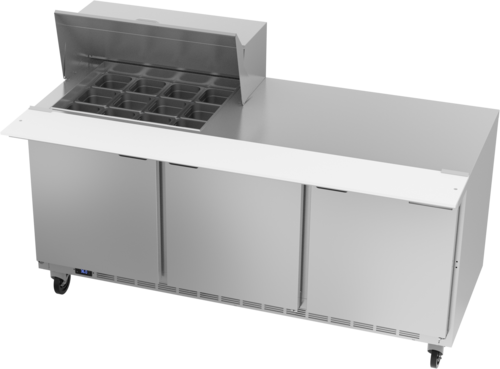 Beverage-Air SPE72HC-12M 72" 3 Doors 12 Pan Mega Top Sandwich / Salad Prep Table