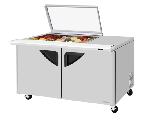 Turbo Air TST-60SD-18M-N-GL(-LW) 60 1/4" 2 Doors 18 Pan Mega Top Sandwich / Salad Prep Table