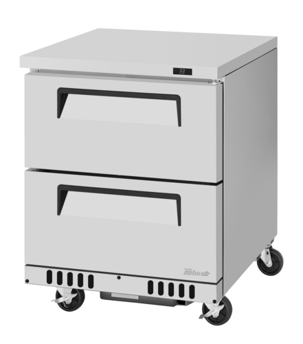 Turbo Air TUR-28SD-D2-FB-N 27 1/2" Solid Door Undercounter Refrigerator