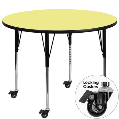 Flash Furniture XU-A48-RND-YEL-T-A-CAS-GG Dining Table