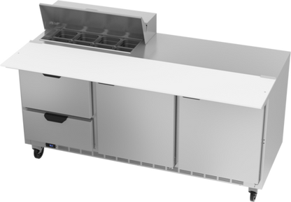 Beverage-Air SPED72HC-08C-2 72" 1 Door 9 Pan Sandwich / Salad Prep Table