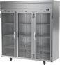 Beverage-Air HRPS3HC-1G 78" 3 Section Glass Door Reach-In Refrigerator