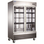 Omcan 59126 54" 2 Section Glass Door Reach-In Refrigerator