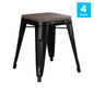 Flash Furniture ET-BT3503-18-BLK-WD-GG 15 3/4" Barstool