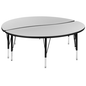 Flash Furniture XU-GRP-A60-HCIRC-GY-T-P-GG 60" Dining Table
