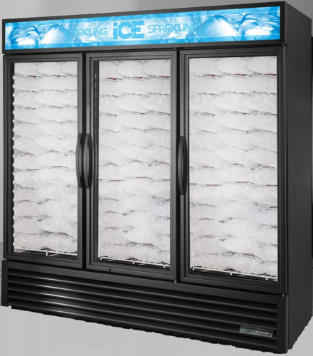 True GDIM-72NT-HC~TSL01 78 1/8" Glass Door Ice Merchandiser