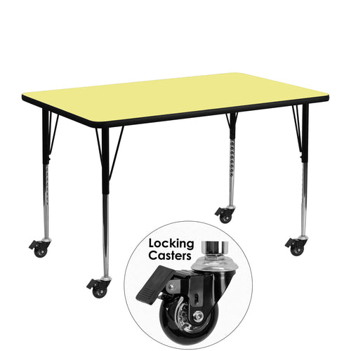 Flash Furniture XU-A2448-REC-YEL-T-A-CAS-GG Dining Table