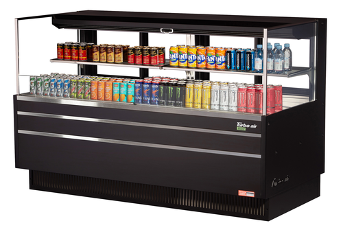 Turbo Air TOM-72L-UFD-W(B)-2S-N 70 3/4" Open Air Merchandiser